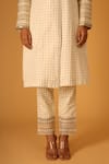 Buy_SAKSHAM & NEHARICKA_Ivory Chanderi Brocade Hand Embroidery Floral V Sara Kurta With Pant  _Online_at_Aza_Fashions