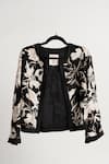 Shop Madder Much Black Handloom Cotton, Silk Embroidery Open Neck Domino Floral Resham Jacket Online at Aza Fashions Shop_Madder Much_Black Handloom Cotton, Silk Embroidery Open Neck Domino Floral Resham Jacket _Online_at_Aza_Fashions