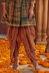 Buy_Studio Bagechaa_Green Chanderi Silk Tie-dyed And Roze Anarkali & Dhoti Pant Set _Online_at_Aza_Fashions