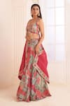 Buy_AFFROZ_Pink Natural Crepe Printed Scoop Abstract Patch Lehenga Set_Online_at_Aza_Fashions