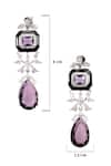 Nayaab By Sonia_Silver Plated Stones Amethyst Cascade Dangler Earrings _Online_at_Aza_Fashions