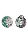 Shop_Nayaab By Sonia_Silver Plated Stones, Diamonds Forest Glow Encrusted Studs _at_Aza_Fashions
