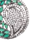 Buy_Nayaab By Sonia_Silver Plated Stones, Diamonds Forest Glow Encrusted Studs _Online_at_Aza_Fashions
