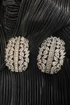 Buy_Nayaab By Sonia_Silver Plated Foil Printing, Diamonds Queens Cascade Faux Embellished Earrings _at_Aza_Fashions