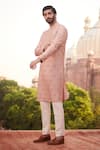 Buy_Philocaly_Pink Cotton Silk Embroidered Floral Kirney Kurta_at_Aza_Fashions