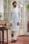Shop_Philocaly_White 100% Silk Hand Embroidered Sequins Pavit Bundi _at_Aza_Fashions