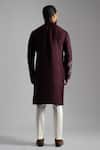 Shop_PAARSH_Maroon Cotton Embroidery, Beads Floral Thread Kurta With Pant _at_Aza_Fashions