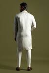 Shop_PAARSH_Grey Cotton, Linen, Satin Amaryllis Vine Triple Layered Kurta With Trouser _at_Aza_Fashions