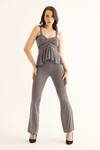 Buy_Torqadorn_Grey Poly Embellished Rhinestone Bell Bottom Pant  _at_Aza_Fashions