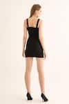 Shop_Torqadorn_Black Lycra Sweetheart Neck Shimmer Bodycon Dress _at_Aza_Fashions