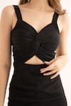 Buy_Torqadorn_Black Lycra Sweetheart Neck Shimmer Bodycon Dress _Online_at_Aza_Fashions