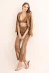 Buy_Torqadorn_Gold Sequins Embroidered Blazer _at_Aza_Fashions