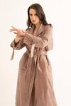 Buy_TORQADORN_Grey Sequins Embroidered Work Notched Lapel Trench Jacket  _Online_at_Aza_Fashions