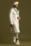 Shop_Paarsh_Ivory Sherwani Linen Satin Embroidered Cutdana And Threadwork Set _Online_at_Aza_Fashions