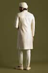 Shop PAARSH Cream Bamboo, Cotton Embroidery Tonal Sherwani Set at Aza Fashions Shop_PAARSH_Cream Bamboo, Cotton Embroidery Tonal Sherwani Set _at_Aza_Fashions