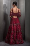 Shop_Rohit Gandhi + Rahul Khanna_Grey Tulle Embroidered Sequin Sweetheart Floral Lehenga Set  _at_Aza_Fashions