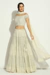 Shop Vandana Sethi Ivory Net Crystals, Embroidery Off-shoulder Chikankari Work Lehenga Set Online at Aza Fashions Shop_Vandana Sethi_Ivory Net Crystals, Embroidery Off-shoulder Chikankari Work Lehenga Set _Online_at_Aza_Fashions