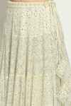 Buy Vandana Sethi Ivory Net Crystals, Embroidery Off-shoulder Chikankari Work Lehenga Set Buy_Vandana Sethi_Ivory Net Crystals, Embroidery Off-shoulder Chikankari Work Lehenga Set