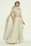 Buy Vandana Sethi Ivory Net Crystals, Embroidery, Stones Square Neck Swarovski Work Lehenga Set Online at Aza Fashions Buy_Vandana Sethi_Ivory Net Crystals, Embroidery, Stones Square Neck Swarovski Work Lehenga Set _Online_at_Aza_Fashions