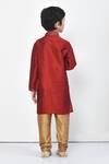 Shop_Petite Pomme_Maroon Silk, Silk, Embroidery Placement Thread Work Kurta Set _at_Aza_Fashions