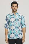 Arihant Rai Sinha_Multi Color Cotton Print Geometric Abstract Shirt _at_Aza_Fashions