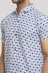 Shop_Arihant Rai Sinha_Blue Cotton Print Cubical Shirt _Online_at_Aza_Fashions