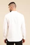 Shop_Mayank Modi - Men_White 100% Linen Colour Block Shirt _at_Aza_Fashions