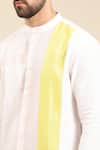 Buy_Mayank Modi - Men_White 100% Linen Colour Block Shirt _Online_at_Aza_Fashions