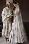 MATSYA_Pink Raw Silk Hand Royal Masai Holy Trinity Bridal Lehenga Set _Online_at_Aza_Fashions