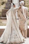 MATSYA_Off White Lehenga And Blouse Vintage Udaibagh Shikargah Bridal Set  _Online_at_Aza_Fashions