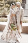 Buy_MATSYA_Off White Lehenga And Blouse Vintage Udaibagh Shikargah Bridal Set  