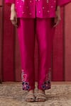 Buy Soup By Sougat Paul Pink Chanderi Silk Sequins, Applique, Embroidery Bloom Front Open Top Pant Set Online at Aza Fashions Buy_Soup By Sougat Paul_Pink Chanderi Silk Sequins, Applique, Embroidery Bloom Front Open Top Pant Set _Online_at_Aza_Fashions