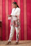 Shop_Soup By Sougat Paul_White Cotton Satin, Chanderi Sequins, Paisley Fleur Embellished Top With Pant _Online_at_Aza_Fashions