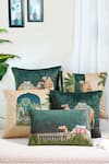 Buy_Mid July Home_Green Premium Velvet Printed Royal Opulence Embroidered Cushion Cover Set _at_Aza_Fashions