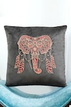 Shop_Mid July Home_Black Premium Velvet Printed Heritage Harmony Cushion Cover Set_at_Aza_Fashions