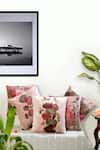 Buy_Mid July Home_Pink Premium Velvet Elysium Dreamscape Abstract Pattern Cushion Cover 5 Pcs Set _at_Aza_Fashions