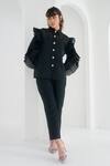Buy_Pleats By Aruni_Black Chanderi Plain Matie Pant _at_Aza_Fashions