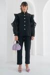 Buy_Pleats By Aruni_Black Chanderi Plain Matie Pant _Online_at_Aza_Fashions
