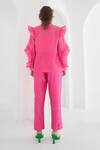 Shop_Pleats By Aruni_Fuchsia Chanderi Plain Matie Pant _at_Aza_Fashions