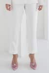 Buy_Pleats by Aruni_White Chanderi Plain Lynnai Pant _Online_at_Aza_Fashions