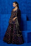 Nautanky_Purple Lehenga Natural Crepe Printed And Hand Enchantress Kurta Set _at_Aza_Fashions