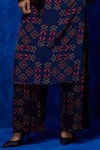 Buy_Nautanky_Blue Blazer Soft Silk Printed Tapestry Blazer Lapel Collar Pant Set _Online_at_Aza_Fashions