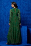 Shop_Nautanky_Emerald Green Natural Crepe Printed And Hand Embroidered Verde Panelled Gown _at_Aza_Fashions