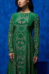 Shop_Nautanky_Emerald Green Natural Crepe Printed And Hand Embroidered Verde Panelled Gown _Online_at_Aza_Fashions