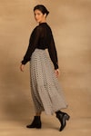 REENA SHARMA_White Viscose, Georgette Nikita Chevron Print Skirt _at_Aza_Fashions
