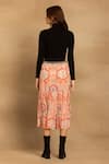 Shop_Reena Sharma_Red Viscose, Georgette Samira Printed Tiered Skirt _at_Aza_Fashions