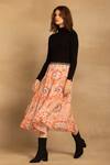 Shop_Reena Sharma_Red Viscose, Georgette Samira Printed Tiered Skirt _Online_at_Aza_Fashions