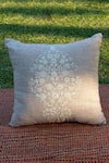 Buy_Design Gaatha_Beige 100% Cotton Dori Embroidery Floral Cushion Cover_at_Aza_Fashions