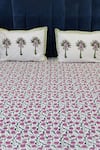 Shop_Design Gaatha_Multi Color 100% Cotton Print Floral Hand Block Bed Cover Set_at_Aza_Fashions