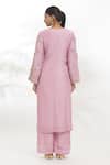 Shop Samyukta Singhania Purple Chanderi Silk, Chanderi, Chiffon Cut Work, Flower Embroidered Kurta Set at Aza Fashions Shop_Samyukta Singhania_Purple Chanderi Silk, Chanderi, Chiffon Cut Work, Flower Embroidered Kurta Set _at_Aza_Fashions